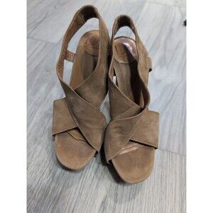 DVF Diane Von Furstenberg Suede Criss Cross Platform Heel Shoes Size 6 M